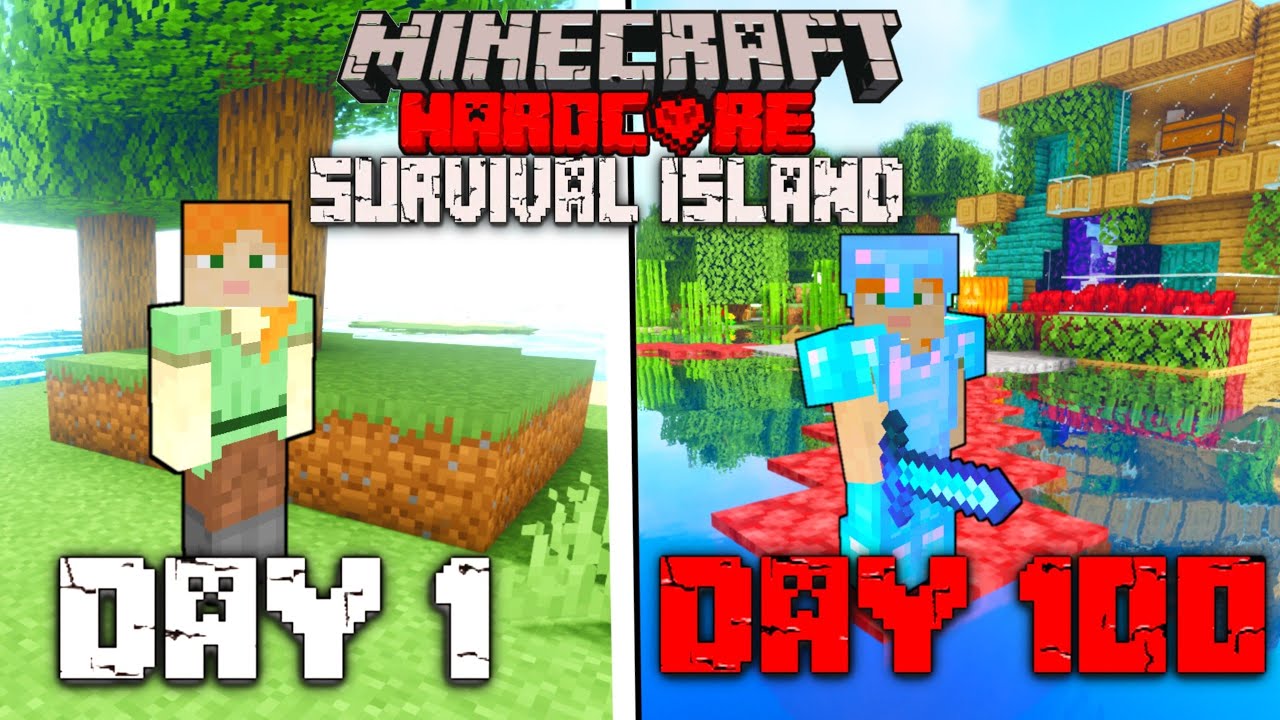 Surviving 100 Days In Minecraft Survival Island (hindi) # 